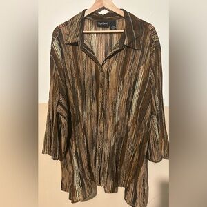 Maggie Barnes Men's Earth Tone Striped Shirt